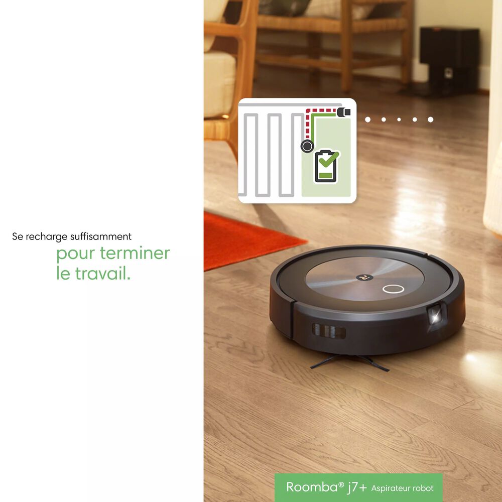 Aspirateur robot avec système d'autovidage Roomba® j7+ connecté au Wi