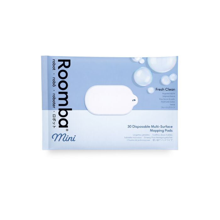 Lingettes de lavage multisurfaces jetables pour robots Roomba&reg; Mini, 1 pack/30&nbsp;lingettes, Fra&icirc;cheur propre, , large image number 0
