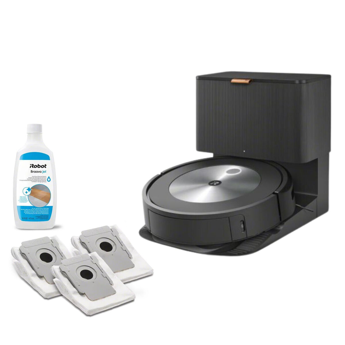 Robot aspirateur et laveur de sols Roomba Combo® j7+, 3x sacs d’élimination de la saleté + solution de nettoyage, , large image number 0
